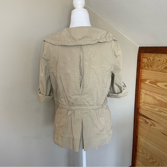 Ann Taylor LOFT Khaki Button Up Utility Top Jacket Medium - Picture 3 of 9